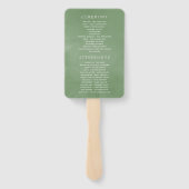 Geometrisch kristal groen bruiloft programma handwaaier (Achterkant)