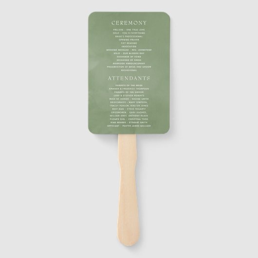 Geometrisch kristal groen bruiloft programma handwaaier (Achterkant)
