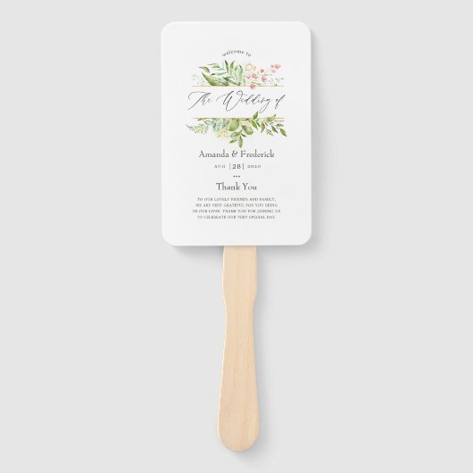 Geometrisch kristal groen bruiloft programma handwaaier (Voorkant)