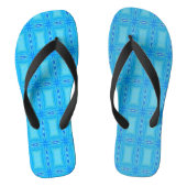 Geometrisch kunstblauw, elektrisch blauw teenslippers (Voetbed)