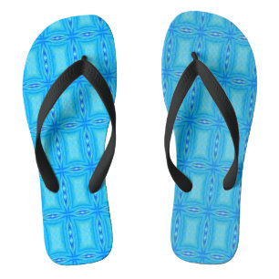 Geometrisch kunstblauw, elektrisch blauw teenslippers