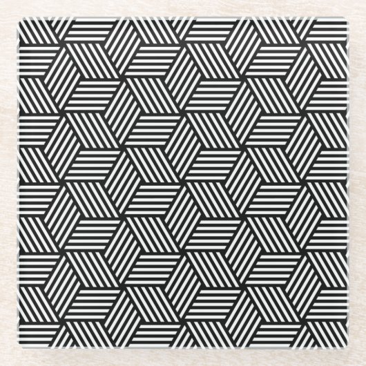 Geometrisch kunstontwerp glazen onderzetter (Voorkant)
