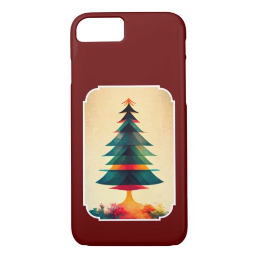 Geometrisch kunstontwerp met volledige kerstboom Case-Mate iPhone case (Achterkant)