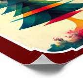 Geometrisch kunstontwerp met volledige kerstboom poster (Hoek)