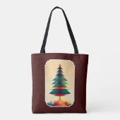 Geometrisch kunstontwerp met volledige kerstboom tote bag (Achterkant)