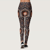 Geometrisch kunstpatroon bruine Leggings (Achterkant)