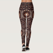 Geometrisch kunstpatroon bruine Leggings (Achterkant)
