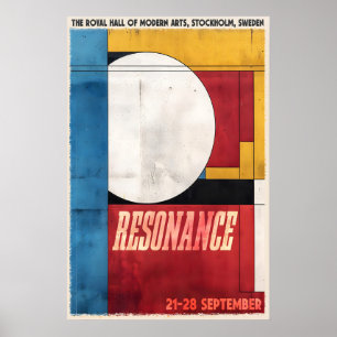 Geometrisch kunstprint Stockholm tentoonstelling p Poster