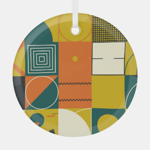 Geometrisch kunstwerk: eenvoudig vormenontwerp. glas ornament