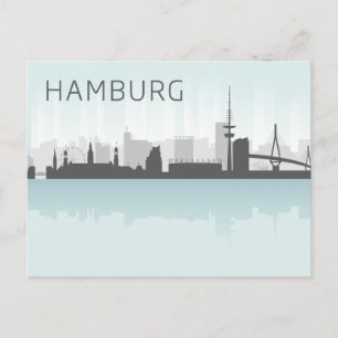 Geometrisch landschap   Hamburg, Duitsland Briefkaart
