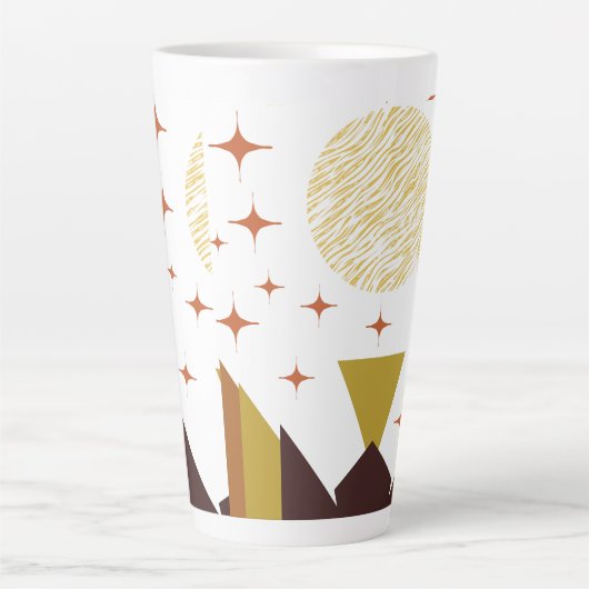 Geometrisch landschap midden latte mok (Voorkant)