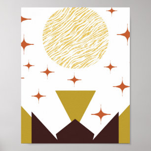 Geometrisch landschap midden poster