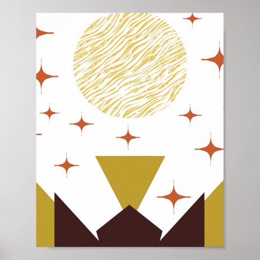 Geometrisch landschap midden poster (Voorkant)