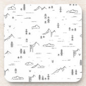 Geometrisch landschap van boslijnen bier onderzetter (Voorkant)