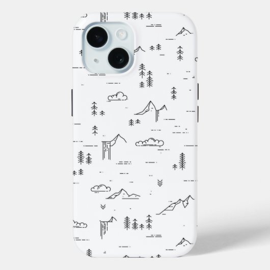 Geometrisch landschap van boslijnen Case-Mate iPhone case (Achterkant)