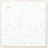 Geometrisch landschap van boslijnen glazen onderzetter (Achterkant)