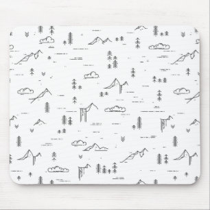 Geometrisch landschap van boslijnen muismat
