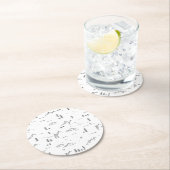 Geometrisch landschap van boslijnen ronde kartonnen onderzetter (Insitu)