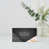 Geometrisch lederen vlees | Goudmarmer Visitekaartje (Staand voorkant)