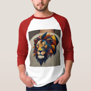 Geometrisch Leeuw Streetwear Logo-ontwerp Mouw T-shirt
