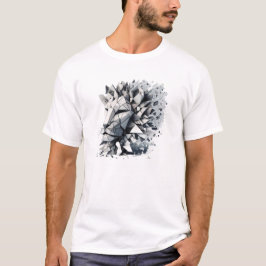 Geometrisch Leeuw T-Shirt - Abstract Dierenontwerp