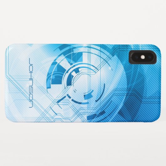 Geometrisch lichtblauw Abstract patroonmonogram Case-Mate iPhone Case (Achterkant (horizontaal))