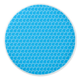 Geometrisch lichtblauw patroon keramische knop