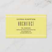 Geometrisch lichtgeel en wit modern monogram visitekaartje (Achterkant)