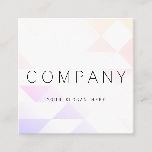 Geometrisch lichtgevend pastaRoze vierkant Visitek Vierkante Visitekaartje (Voorkant)