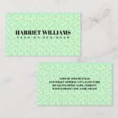 Geometrisch lichtgroen patroon visitekaartje (Voorkant / Achterkant)