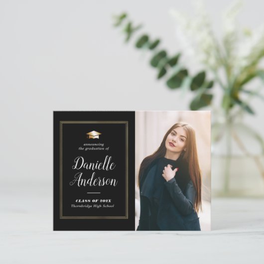 geometrisch lijst afstuderen aankondiging briefkaa briefkaart (Staand voorkant)