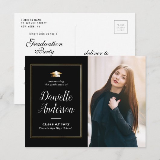 geometrisch lijst afstuderen aankondiging briefkaa briefkaart (Voorkant / Achterkant)