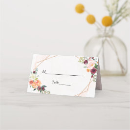Geometrisch Lijst Bright Bloom Floral Wedding Tabl Plaatskaartje