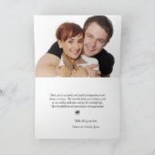 Geometrisch Lijst Burgundy Navy Flowers Weddenscha Bedankkaart (Binnen)