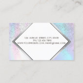 Geometrisch, Lijst, Confetti, schaar, holografisch Visitekaartje (Achterkant)