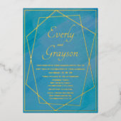 Geometrisch Lijst Elke aangepaste kleurverbinding Folie Uitnodiging (Voorkant)