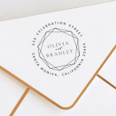 Geometrisch Lijst en Ronde Rendement van het Adres Zelfinktende Stempel