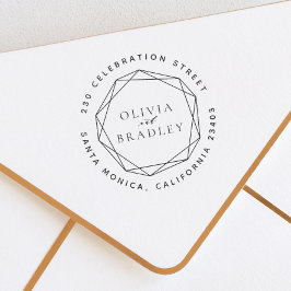 Geometrisch Lijst en Ronde Rendement van het Adres Zelfinktende Stempel