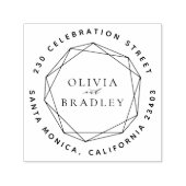 Geometrisch Lijst en Ronde Rendement van het Adres Zelfinktende Stempel (Design)