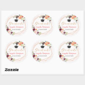 Geometrisch Lijst Floral Afstuderen Hartelijk dank Ronde Sticker (Vel)