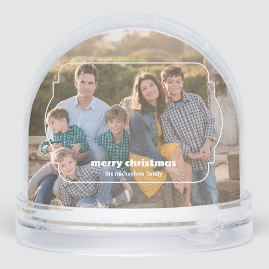 Geometrisch Lijst Foto Kerst Sneeuwbol (Achterkant)
