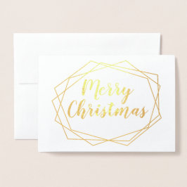 Geometrisch Lijst Kerstmis Real Gold Foto Folie Kaarten
