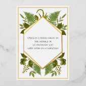 Geometrisch Lijst Lucky in Love & Gold Wedding F Folie Uitnodiging (Achterkant)