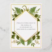 Geometrisch Lijst Lucky in Love & Gold Wedding Folie Uitnodiging (Achterkant)