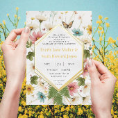 Geometrisch Lijst Lucky In Love Gold Wedding Folie Uitnodiging