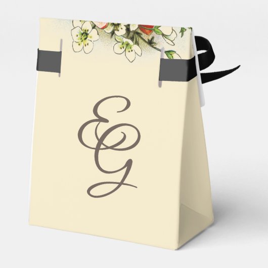 Geometrisch Lijst met tropische lilies Bedankdoosjes (Achterkant)