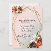 Geometrisch Lijst met tropische lilies Kaart (Achterkant)