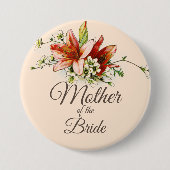 Geometrisch Lijst met tropische lilies Ronde Button 7,6 Cm (Voorkant)