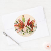 Geometrisch Lijst met tropische lilies Ronde Sticker (Envelop)