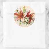 Geometrisch Lijst met tropische lilies Ronde Sticker (Tas)